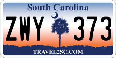 SC license plate ZWY373