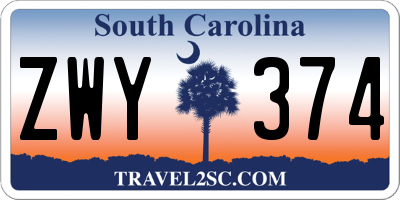 SC license plate ZWY374
