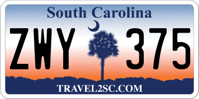 SC license plate ZWY375