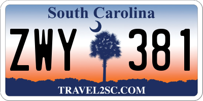 SC license plate ZWY381