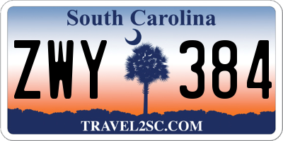 SC license plate ZWY384
