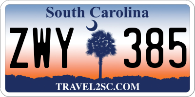 SC license plate ZWY385