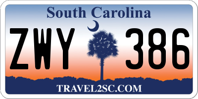 SC license plate ZWY386