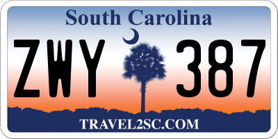 SC license plate ZWY387