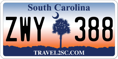 SC license plate ZWY388