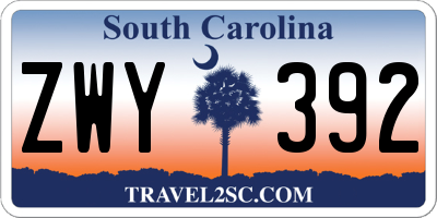 SC license plate ZWY392