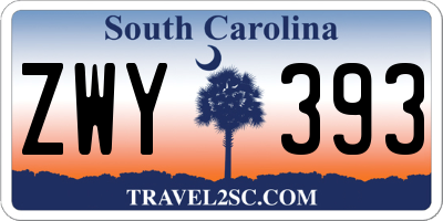 SC license plate ZWY393