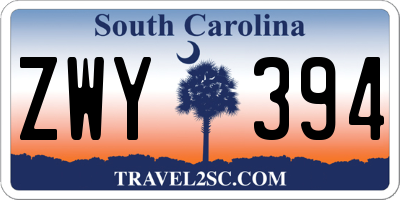 SC license plate ZWY394