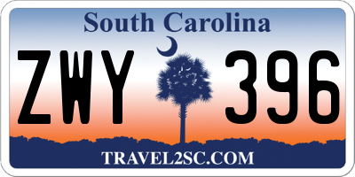 SC license plate ZWY396