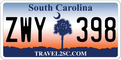 SC license plate ZWY398