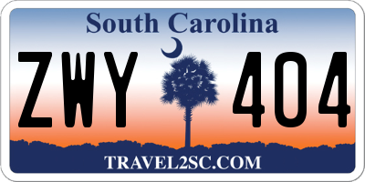 SC license plate ZWY404