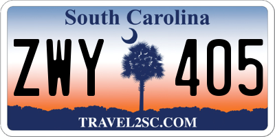 SC license plate ZWY405