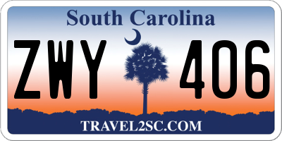 SC license plate ZWY406