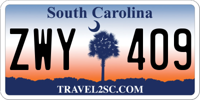 SC license plate ZWY409