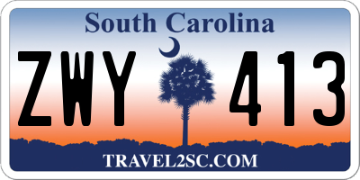 SC license plate ZWY413