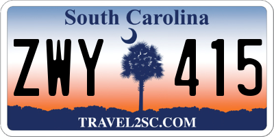 SC license plate ZWY415