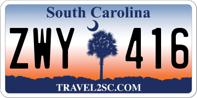 SC license plate ZWY416