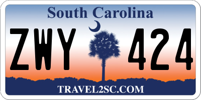 SC license plate ZWY424
