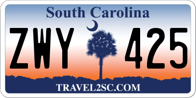 SC license plate ZWY425