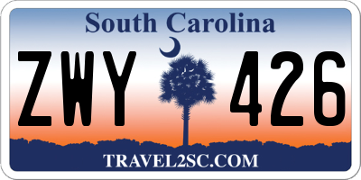 SC license plate ZWY426