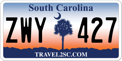 SC license plate ZWY427