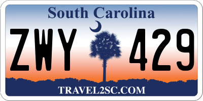 SC license plate ZWY429