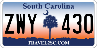 SC license plate ZWY430