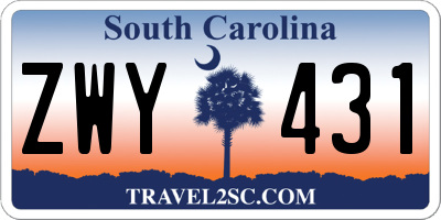 SC license plate ZWY431