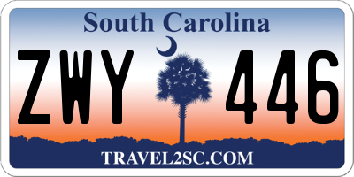 SC license plate ZWY446