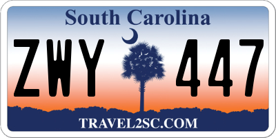 SC license plate ZWY447