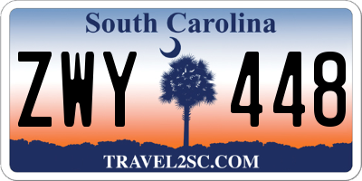 SC license plate ZWY448