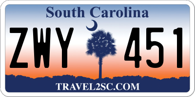 SC license plate ZWY451