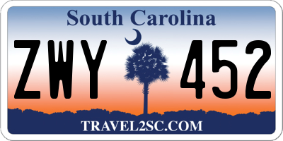 SC license plate ZWY452