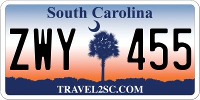 SC license plate ZWY455