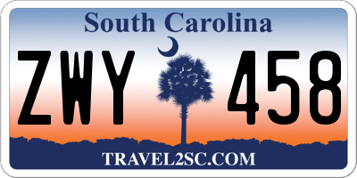 SC license plate ZWY458