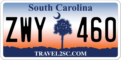 SC license plate ZWY460