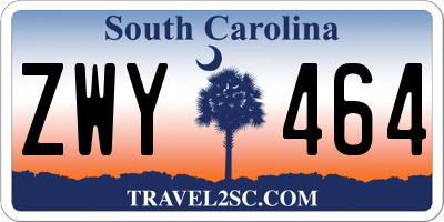 SC license plate ZWY464