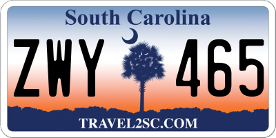 SC license plate ZWY465