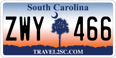 SC license plate ZWY466
