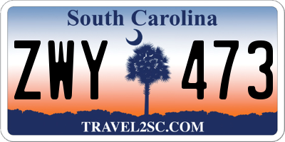 SC license plate ZWY473