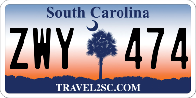 SC license plate ZWY474
