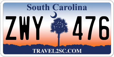SC license plate ZWY476