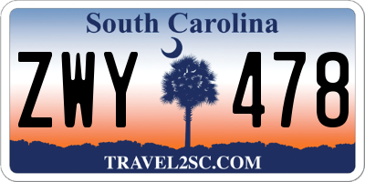 SC license plate ZWY478