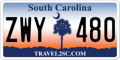 SC license plate ZWY480
