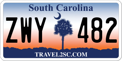 SC license plate ZWY482