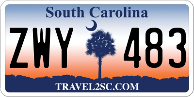 SC license plate ZWY483