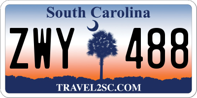 SC license plate ZWY488
