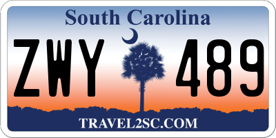SC license plate ZWY489