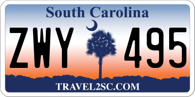 SC license plate ZWY495