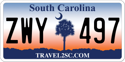 SC license plate ZWY497